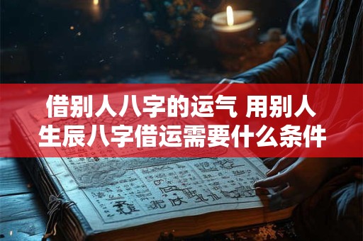 借别人八字的运气 用别人生辰八字借运需要什么条件
