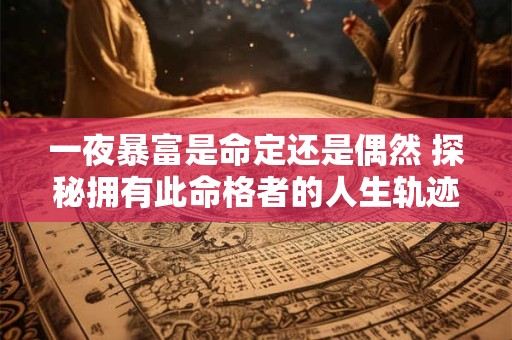 一夜暴富是命定还是偶然 探秘拥有此命格者的人生轨迹