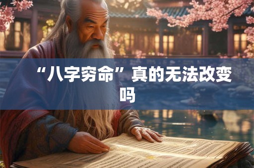 “八字穷命”真的无法改变吗