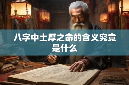 八字中土厚之命的含义究竟是什么