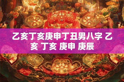 乙亥丁亥庚申丁丑男八字 乙亥 丁亥 庚申 庚辰