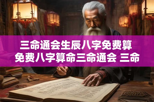 三命通会生辰八字免费算 免费八字算命三命通会 三命通会算命