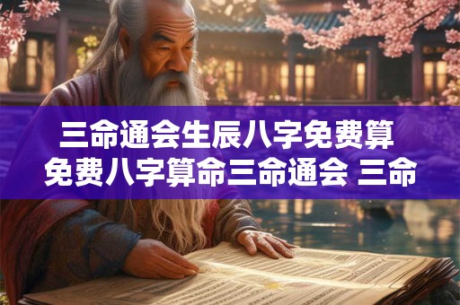 三命通会生辰八字免费算 免费八字算命三命通会 三命通会算命