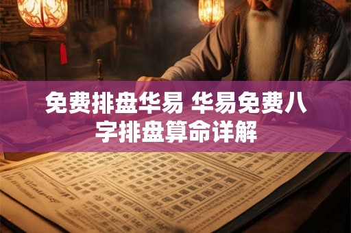 免费排盘华易 华易免费八字排盘算命详解