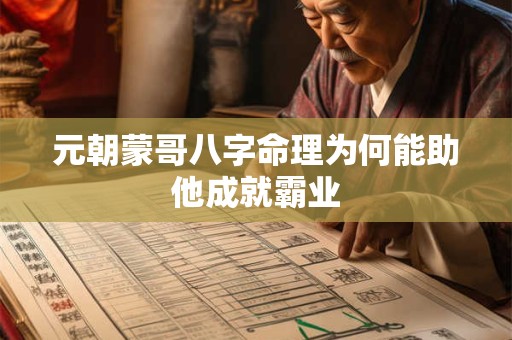 元朝蒙哥八字命理为何能助他成就霸业