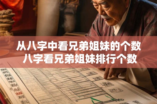 从八字中看兄弟姐妹的个数 八字看兄弟姐妹排行个数