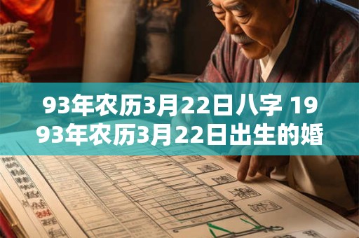 93年农历3月22日八字 1993年农历3月22日出生的婚姻状况