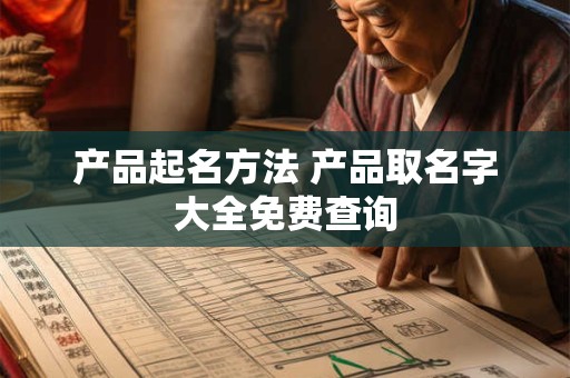 产品起名方法 产品取名字大全免费查询