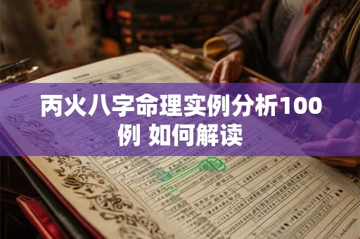丙火八字命理实例分析100例 如何解读