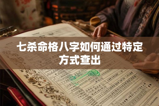 七杀命格八字如何通过特定方式查出