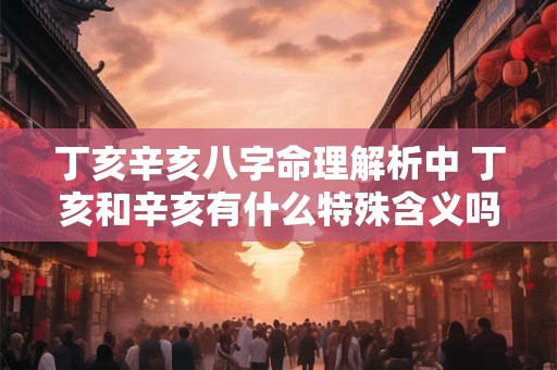 丁亥辛亥八字命理解析中 丁亥和辛亥有什么特殊含义吗