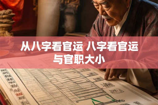 从八字看官运 八字看官运与官职大小