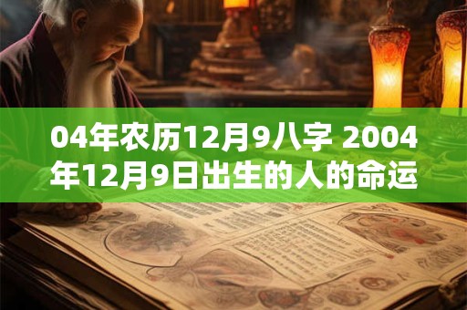 04年农历12月9八字 2004年12月9日出生的人的命运如何