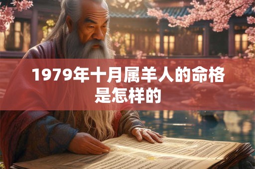 1979年十月属羊人的命格是怎样的
