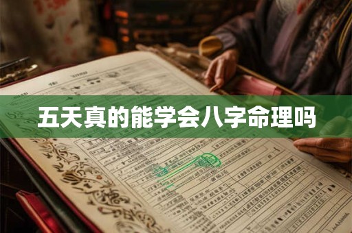五天真的能学会八字命理吗