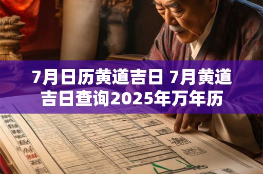7月日历黄道吉日 7月黄道吉日查询2025年万年历