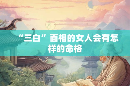 “三白”面相的女人会有怎样的命格