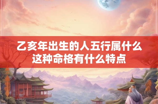 乙亥年出生的人五行属什么这种命格有什么特点