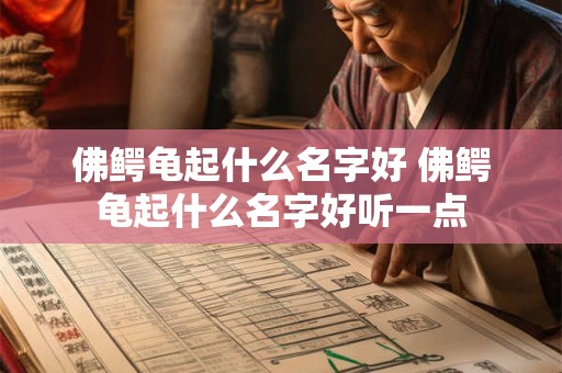 佛鳄龟起什么名字好 佛鳄龟起什么名字好听一点