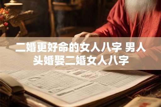 二婚更好命的女人八字 男人头婚娶二婚女人八字