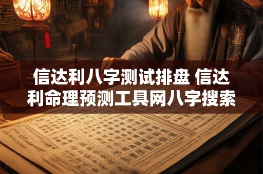 信达利八字测试排盘 信达利命理预测工具网八字搜索