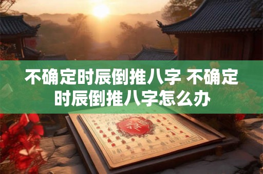 不确定时辰倒推八字 不确定时辰倒推八字怎么办