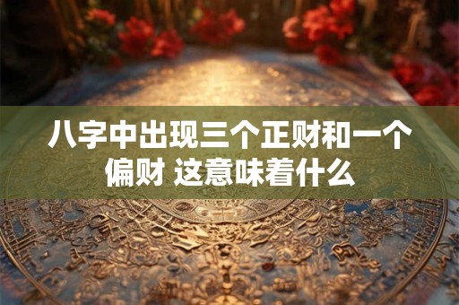 八字中出现三个正财和一个偏财 这意味着什么