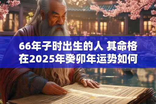 66年子时出生的人 其命格在2025年癸卯年运势如何