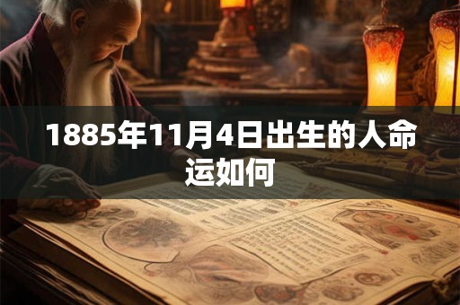 1885年11月4日出生的人命运如何 1885年11月4日出生的人命运如何