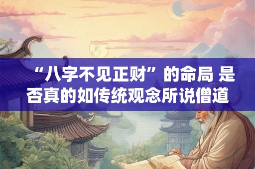 “八字不见正财”的命局 是否真的如传统观念所说僧道命好呢