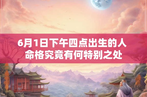 6月1日下午四点出生的人 命格究竟有何特别之处