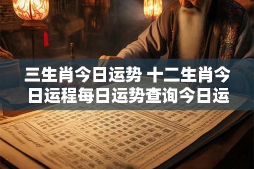 三生肖今日运势 十二生肖今日运程每日运势查询今日运程今日运程