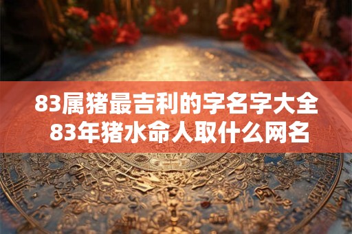 83属猪最吉利的字名字大全 83年猪水命人取什么网名招财