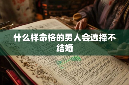 什么样命格的男人会选择不结婚