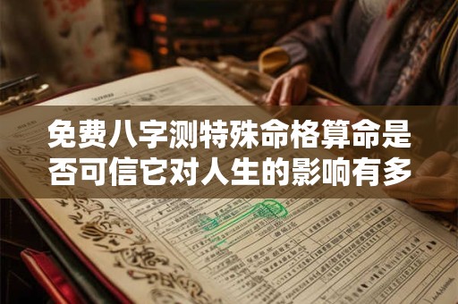 免费八字测特殊命格算命是否可信它对人生的影响有多大