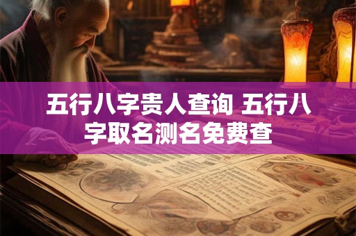 五行八字贵人查询 五行八字取名测名免费查