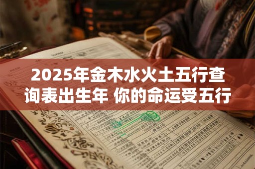 2025年金木水火土五行查询表出生年 你的命运受五行影响吗
