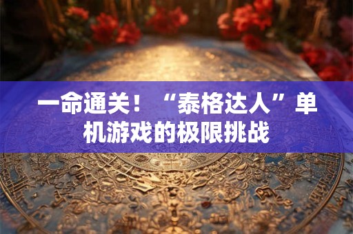 一命通关！“泰格达人”单机游戏的极限挑战
