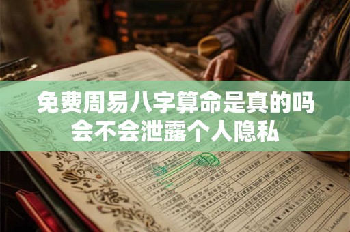 免费周易八字算命是真的吗会不会泄露个人隐私