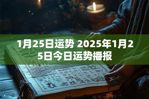 1月25日运势 2025年1月25日今日运势播报