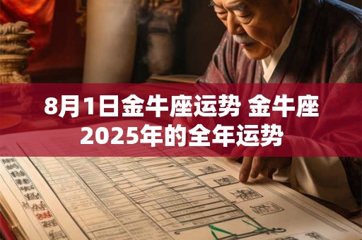 8月1日金牛座运势 金牛座2025年的全年运势