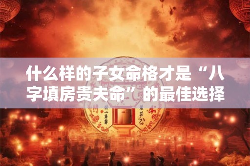 什么样的子女命格才是“八字填房贵夫命”的最佳选择 什么样的子女命格才是“八字填房贵夫命”的最佳选择