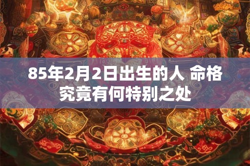 85年2月2日出生的人 命格究竟有何特别之处