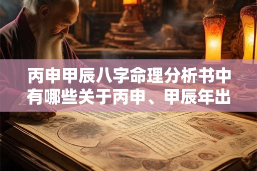 丙申甲辰八字命理分析书中有哪些关于丙申、甲辰年出生者的独特命理分析