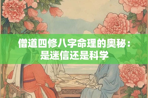 僧道四修八字命理的奥秘：是迷信还是科学