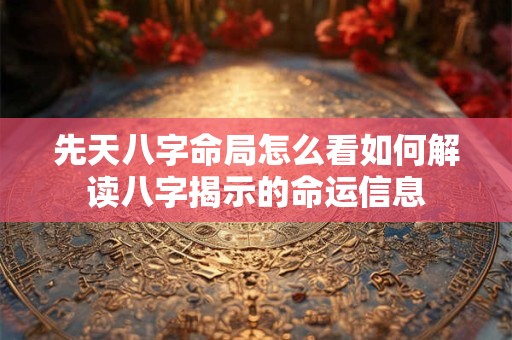 先天八字命局怎么看如何解读八字揭示的命运信息
