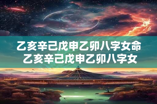 乙亥辛己戊申乙卯八字女命 乙亥辛己戊申乙卯八字女命好吗