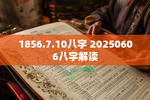 1856.7.10八字 20250606八字解读