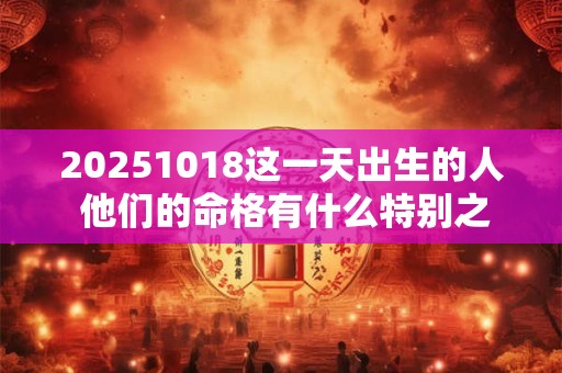 20251018这一天出生的人 他们的命格有什么特别之处吗