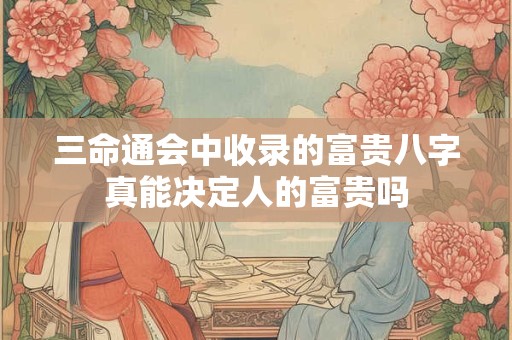 三命通会中收录的富贵八字真能决定人的富贵吗